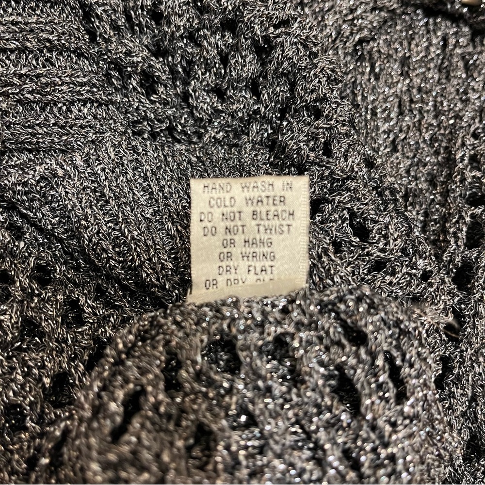 Avalin Unique Boho Retro Metallic Open Crochet Sweater, Women’s Sz S, Metallic - Picture 7 of 8
